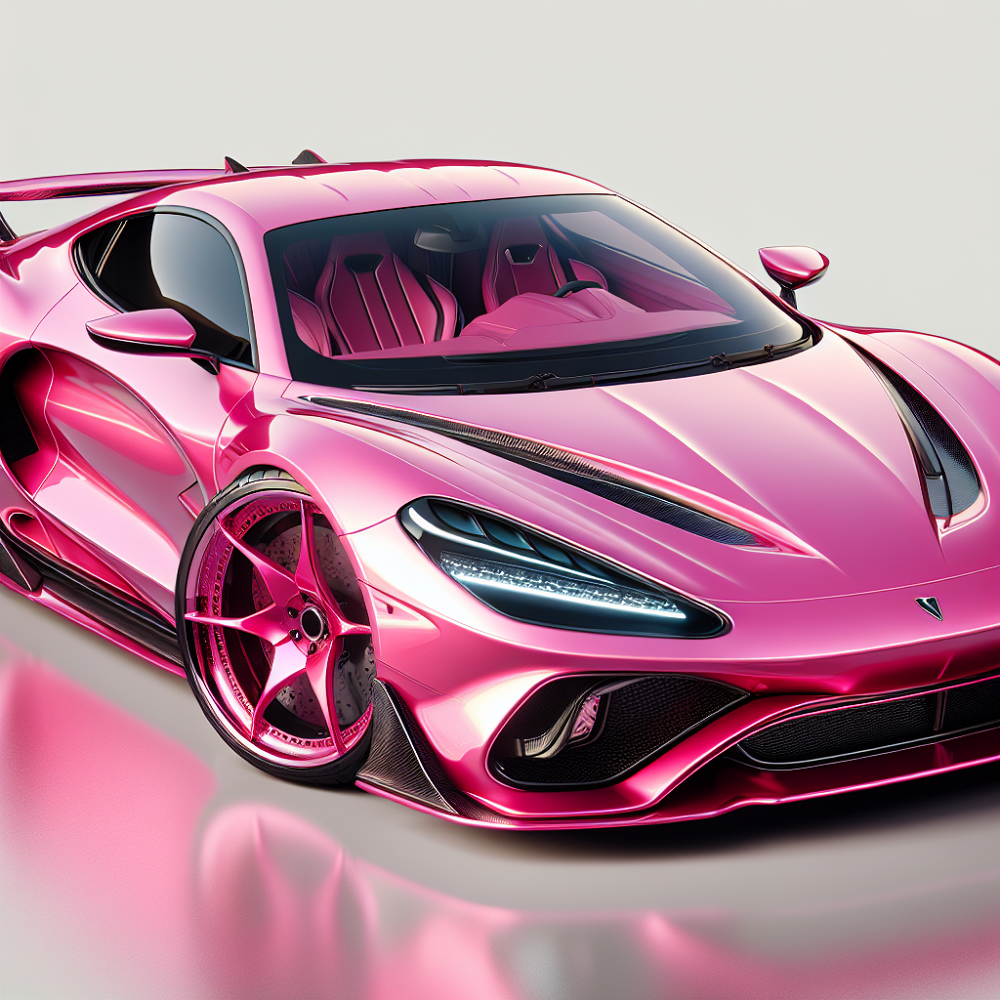 pink ferrari car