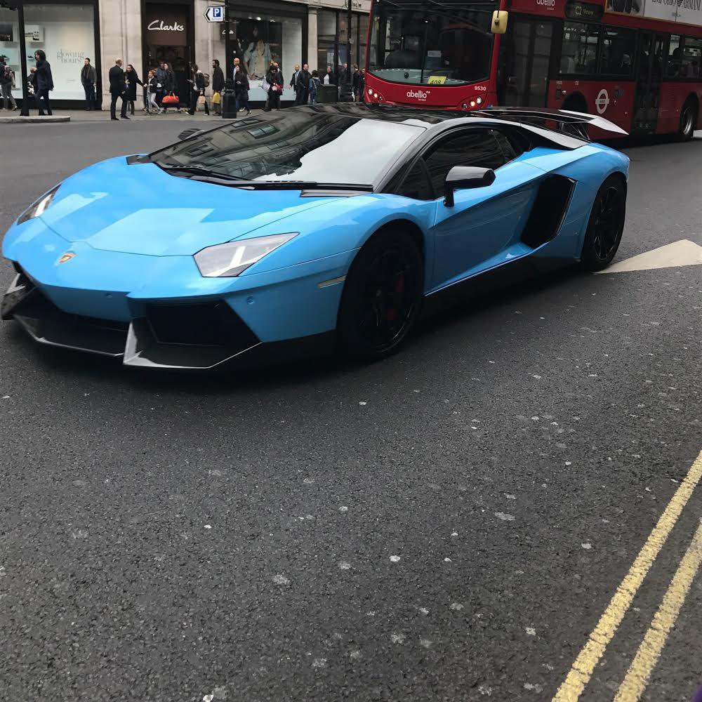 blue lamborghini