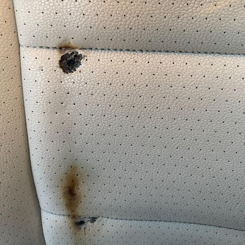 how to fix a burn hole in a car seat